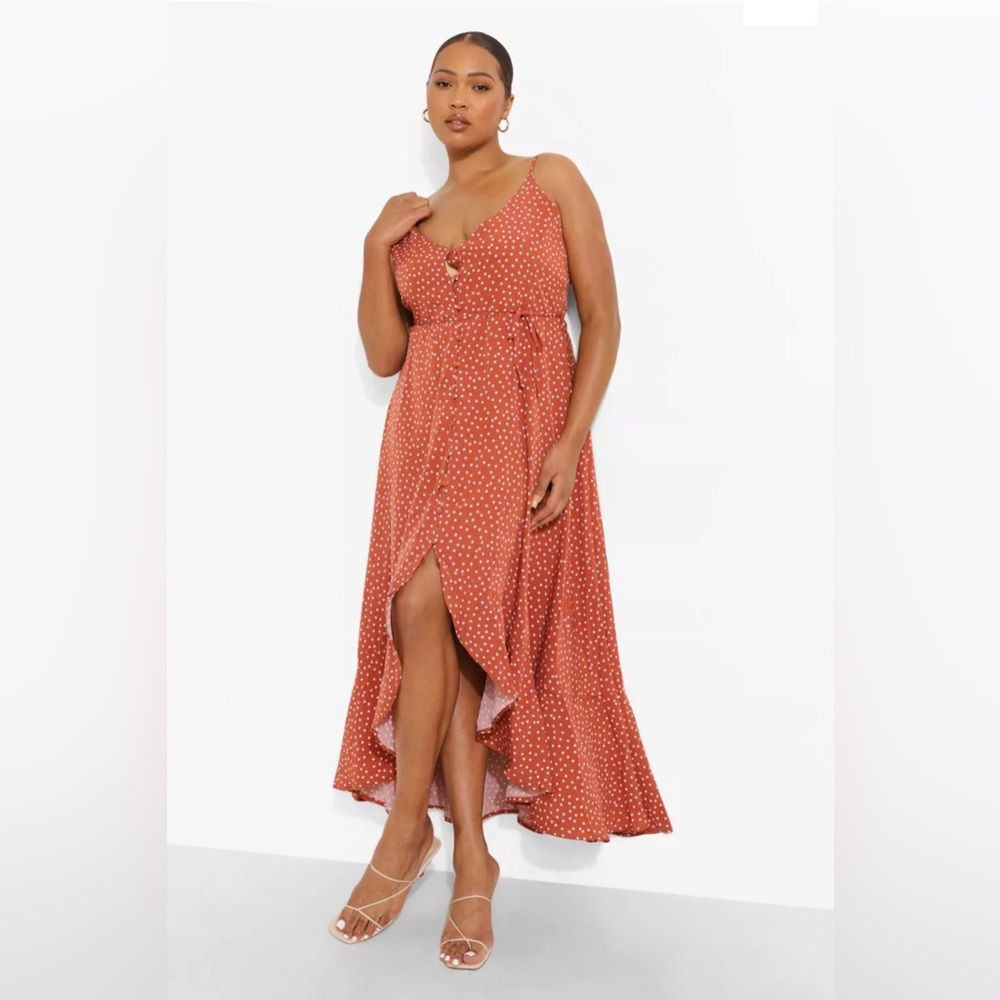 NWT - Boho Polka Dot High-Low Dress - Sz 22